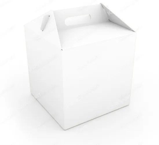 Коробка для кулича с ручками белая 100*100*150