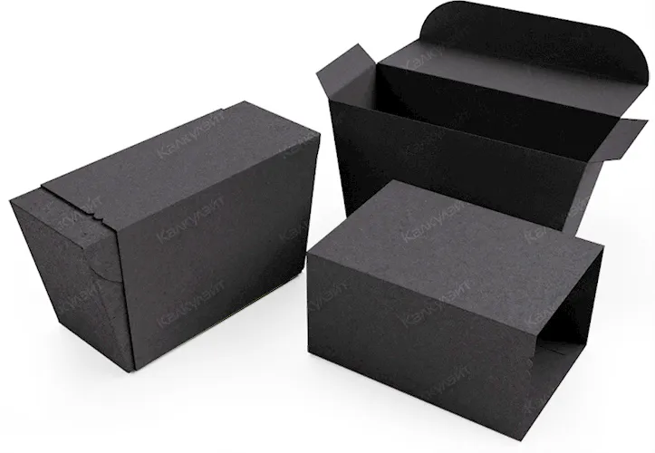Картонная коробка foodcourt 150*130*70 мм с обечайкой черная