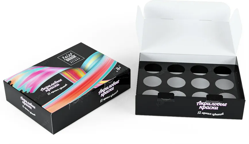 Картонная коробка для красок 200*150*50 мм с ложементом - купить от производителя Calculate