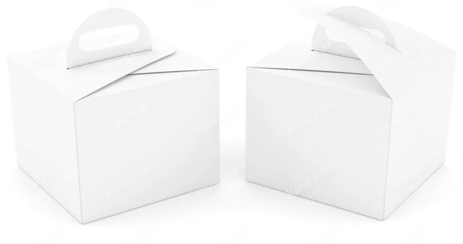 Картонная коробка для пирожных 170*170*150 с ручкой белая - купить от производителя Calculate
