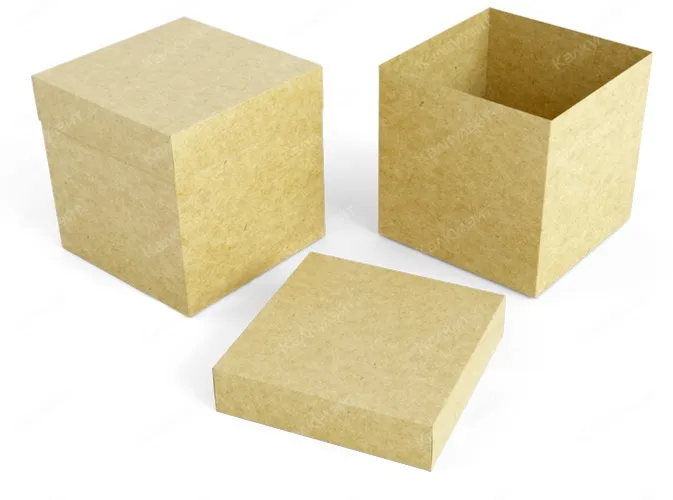 Картонная коробка для овсяного печенья 150*150*150 мм бурая на заказ – фото