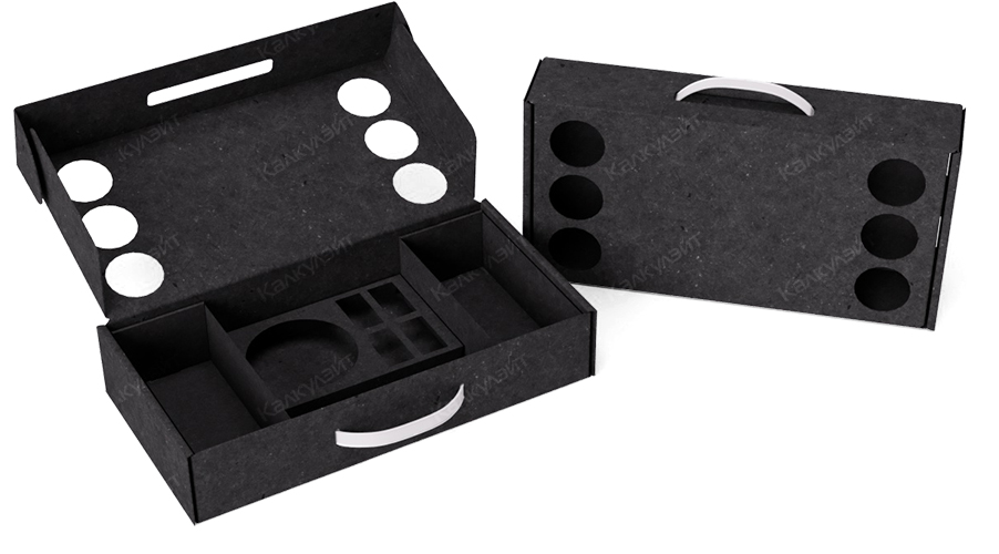 Коробка под набор для лепки 250*150*70 мм с ложементом черная на заказ – фото