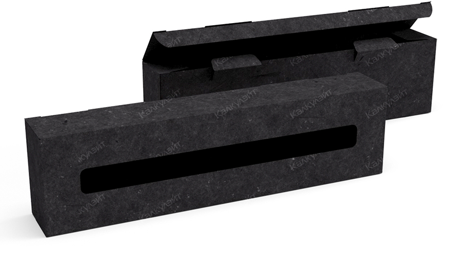 Картонная коробка для пластилина 220*50*80 мм черная - купить от производителя Calculate