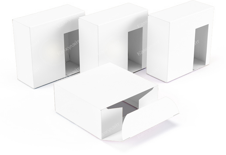 Картонная коробка под aqua slime 150*70*150 мм с окном белая - купить от производителя Calculate