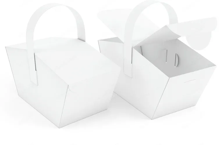 Картонная коробка для печенья 200*150*150 мм с ручкой белая на заказ – фото