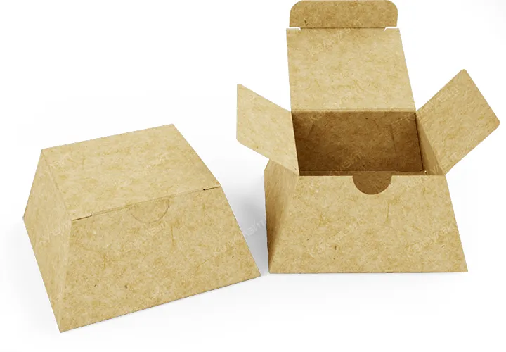 Картонная коробка для оливье 150*150*100 мм бурая на заказ – фото