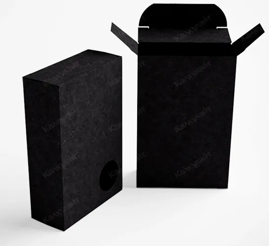 Картонная коробка под нарезку для кошек 15*70*250 мм с окном черная на заказ – фото