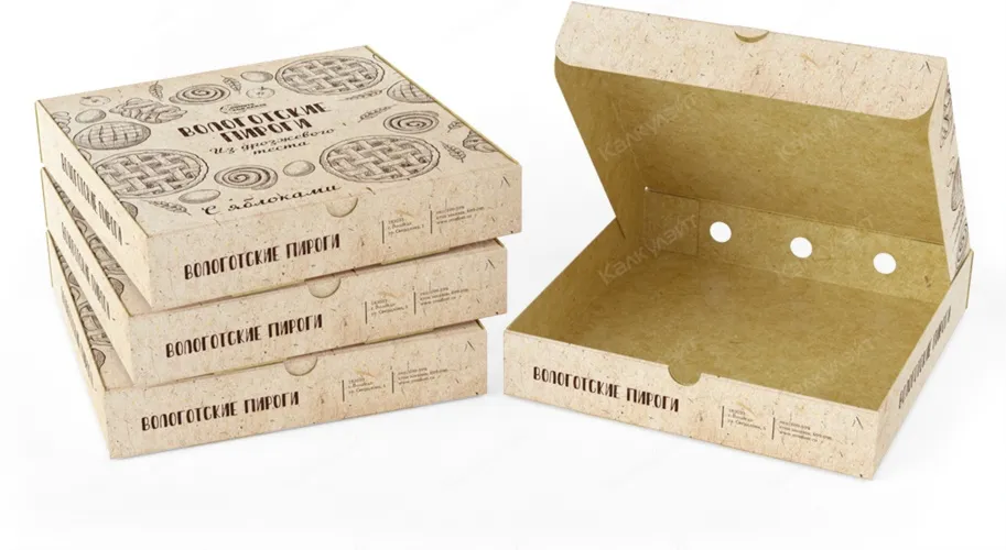 Коробка для Вологодских пирогов конструкции "шкатулка" на заказ – фото