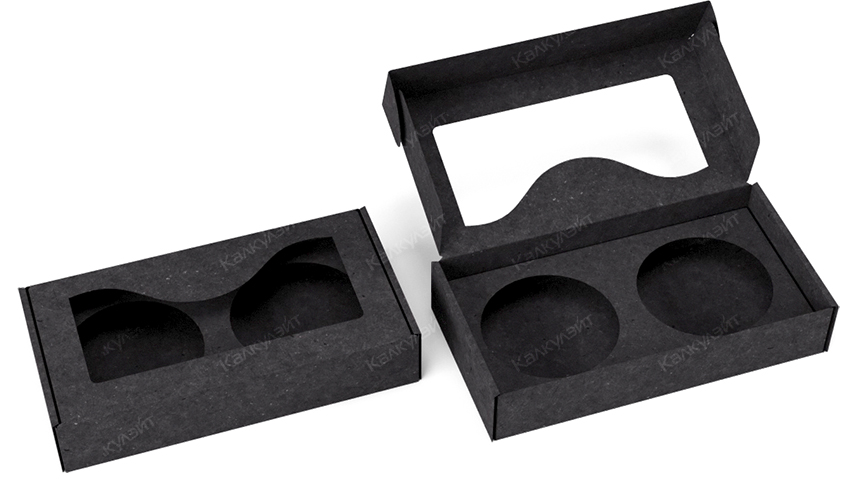 Коробка для скраба 150*80*50 с окном черная на заказ – фото