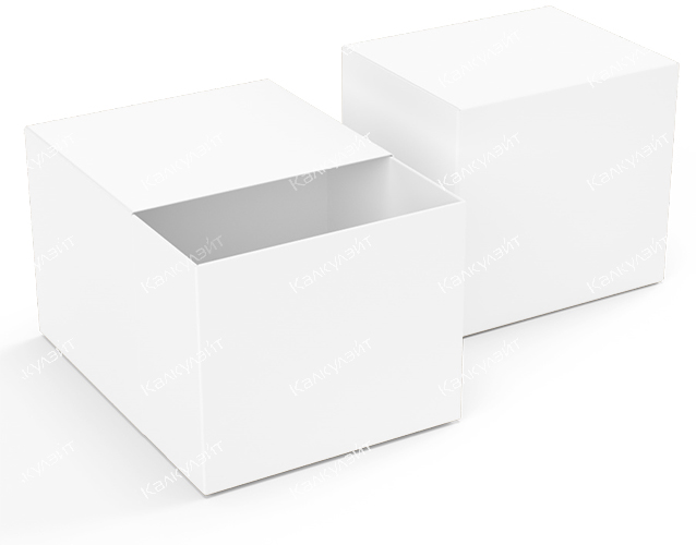 Картонная коробка под гель для душа 150*150*150 мм белая