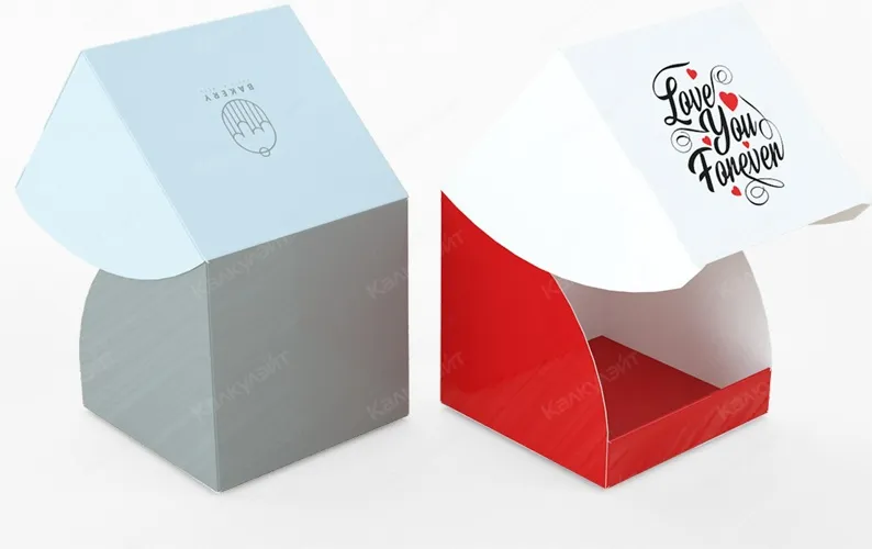 Коробка для пирожных конструкции "пачка ласточкин хвост" на заказ – фото