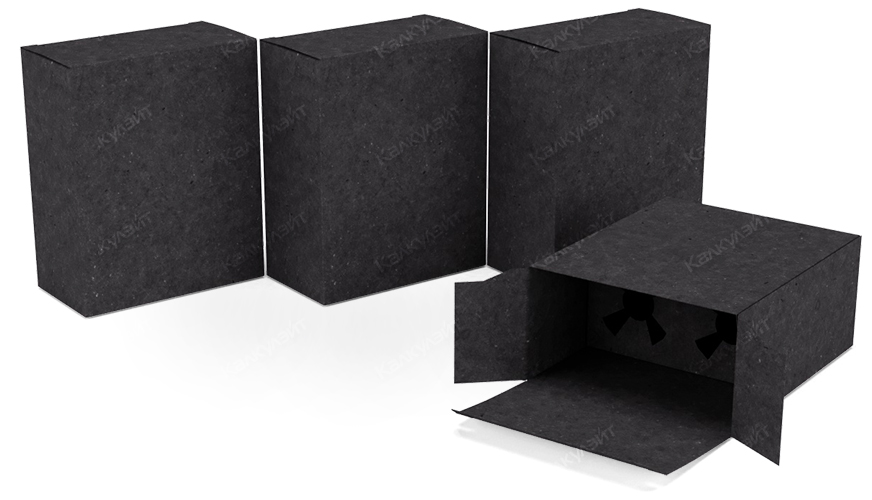 Картонная коробка под сыворотку для волос 80*40*100 мм черная - купить от производителя Calculate