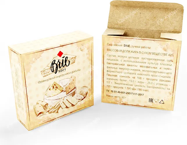 Картонная коробка для сыра 80*40*80 мм на заказ – фото