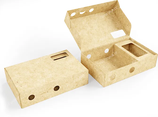 Картонная коробка для сыра камамбер 170*110*60 мм с ложементом бурая