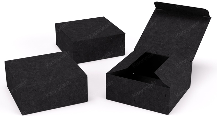 Картонная коробка под патчи для глаз 80*80*40 мм черная на заказ – фото