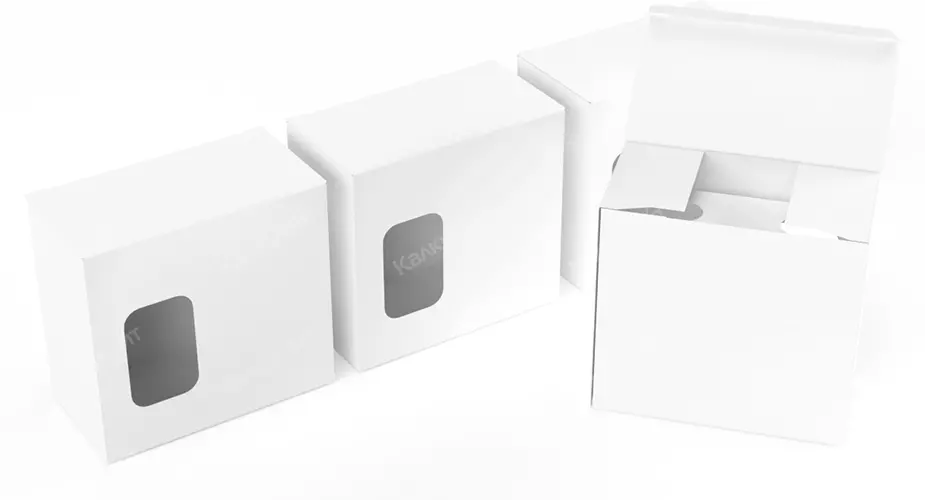 Коробка для подарочного набора 130*70*150 с окном белая на заказ – фото