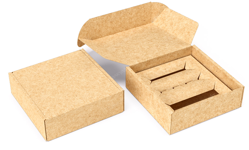Коробка под косметический набор 150*150*40 мм с ложементом бурая - купить от производителя Calculate