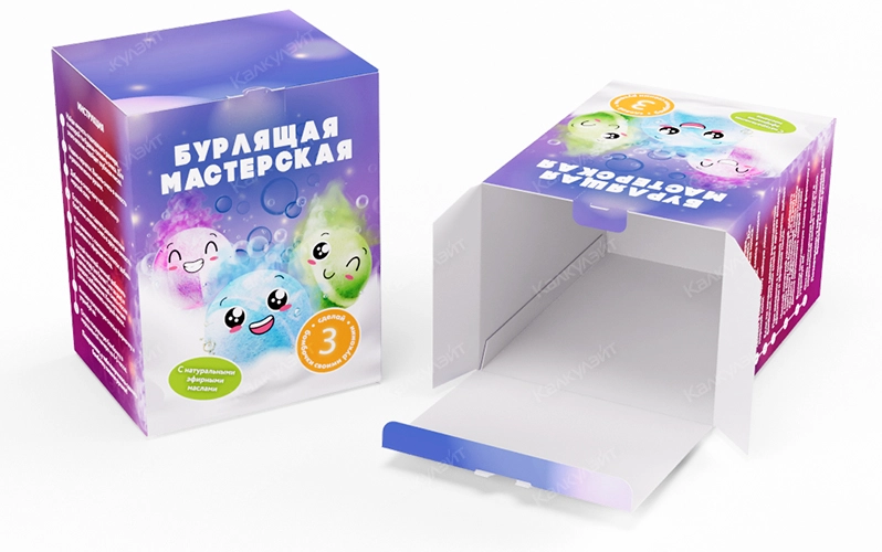 Коробка под набор шаров для ванны с печатью - купить от производителя Calculate Коробка под набор шаров для ванны с печатью - купить от производителя Calculate