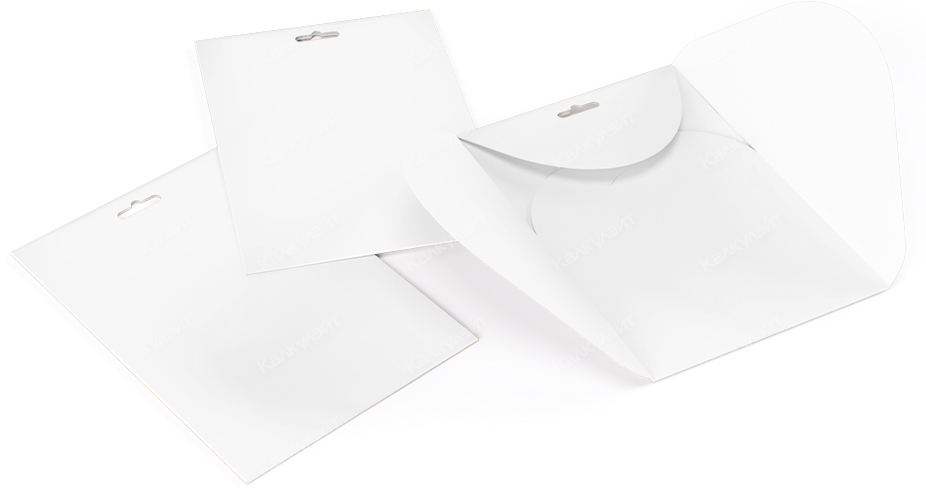 Картонный конверт под набор для творчества 100*150 мм белый на заказ – фото