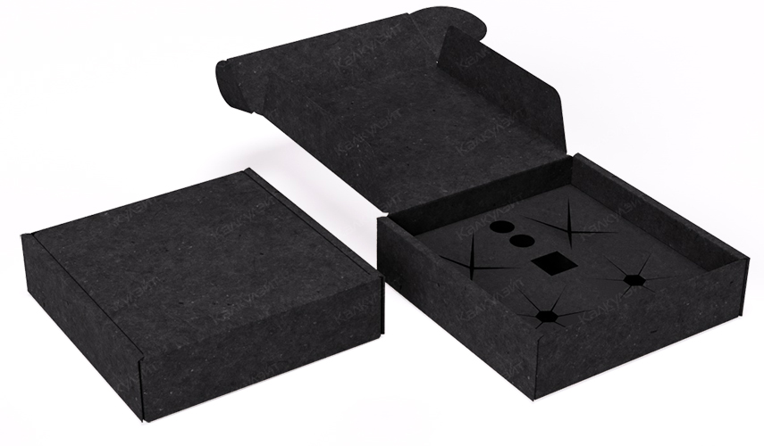 Коробка под ароматические свечи 150*150*40 мм черная на заказ – фото