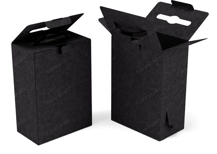 Коробка под виски 200*100*300 мм с ручкой черная на заказ – фото