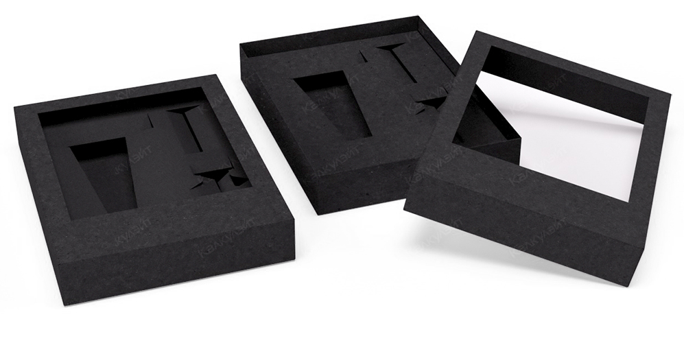 Картонная коробка под SPA набор 150*200*60 мм черная на заказ – фото