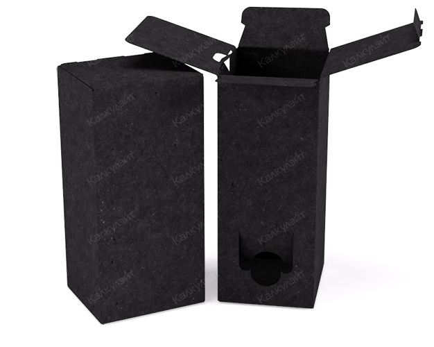 Коробка под сок 130*120*200 мм черная на заказ – фото