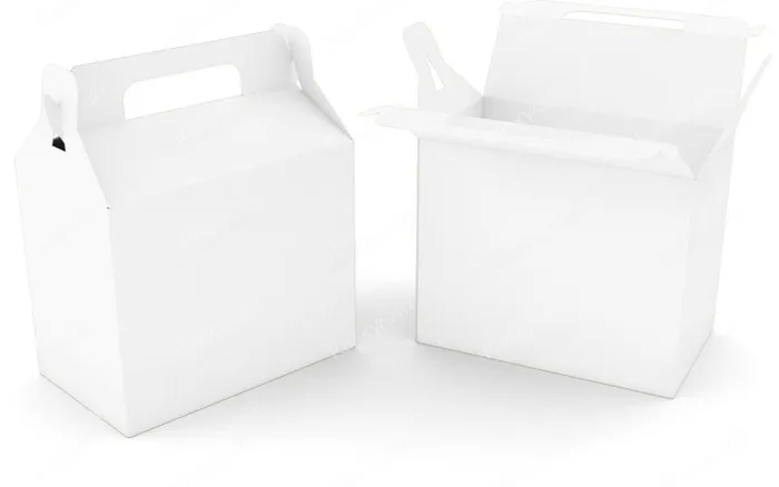 Картонная коробка для печенья 150*100*150 мм с ручкой белая на заказ – фото