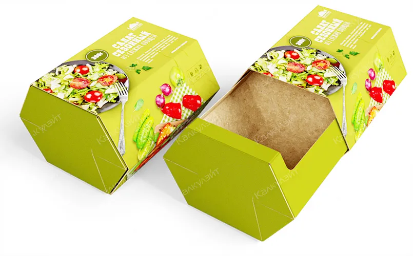 Коробка для сезонного салата 150*100*100 мм с обечайкой на заказ – фото