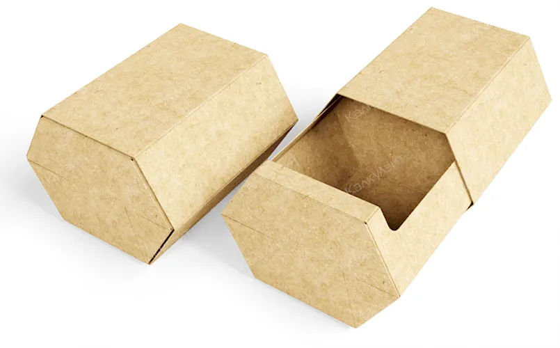 Коробка для сезонного салата 150*100*100 мм с обечайкой бурая на заказ – фото