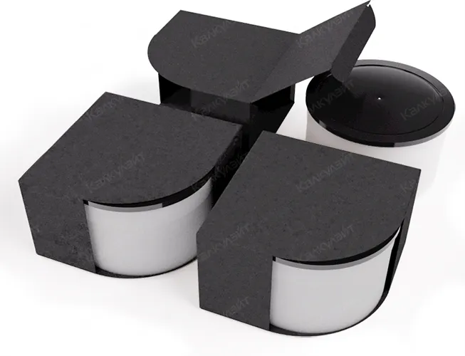 Картонная коробка для супа 120*120*100 мм черная на заказ – фото